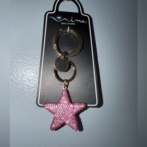 Ina Pink Star Bag Charm Key Holder